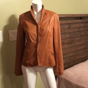 100% Leather Lining camel jacket.